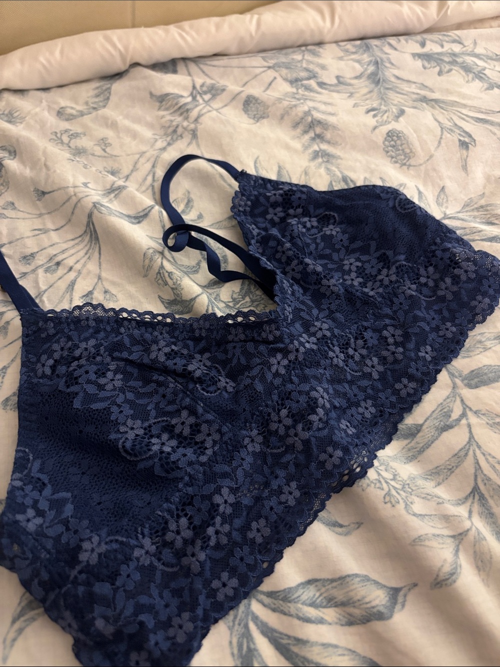Gilly Hicks Blue Floral Lace Bralette